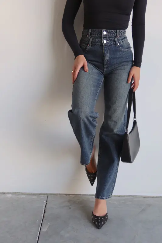 ABRAND Double Waisted Denim